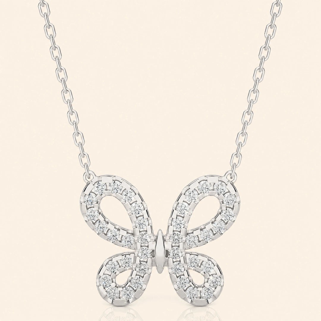Round Butterfly Necklace