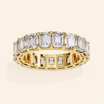 Load image into Gallery viewer, Angle View Of Emerald Eternity Wedding Band
