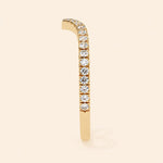 Load image into Gallery viewer, Side View Of Round Cut Curved Wedding Band

