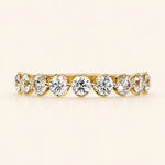 Load image into Gallery viewer, Front View Of Round Cut Half Eternity Wedding Band
