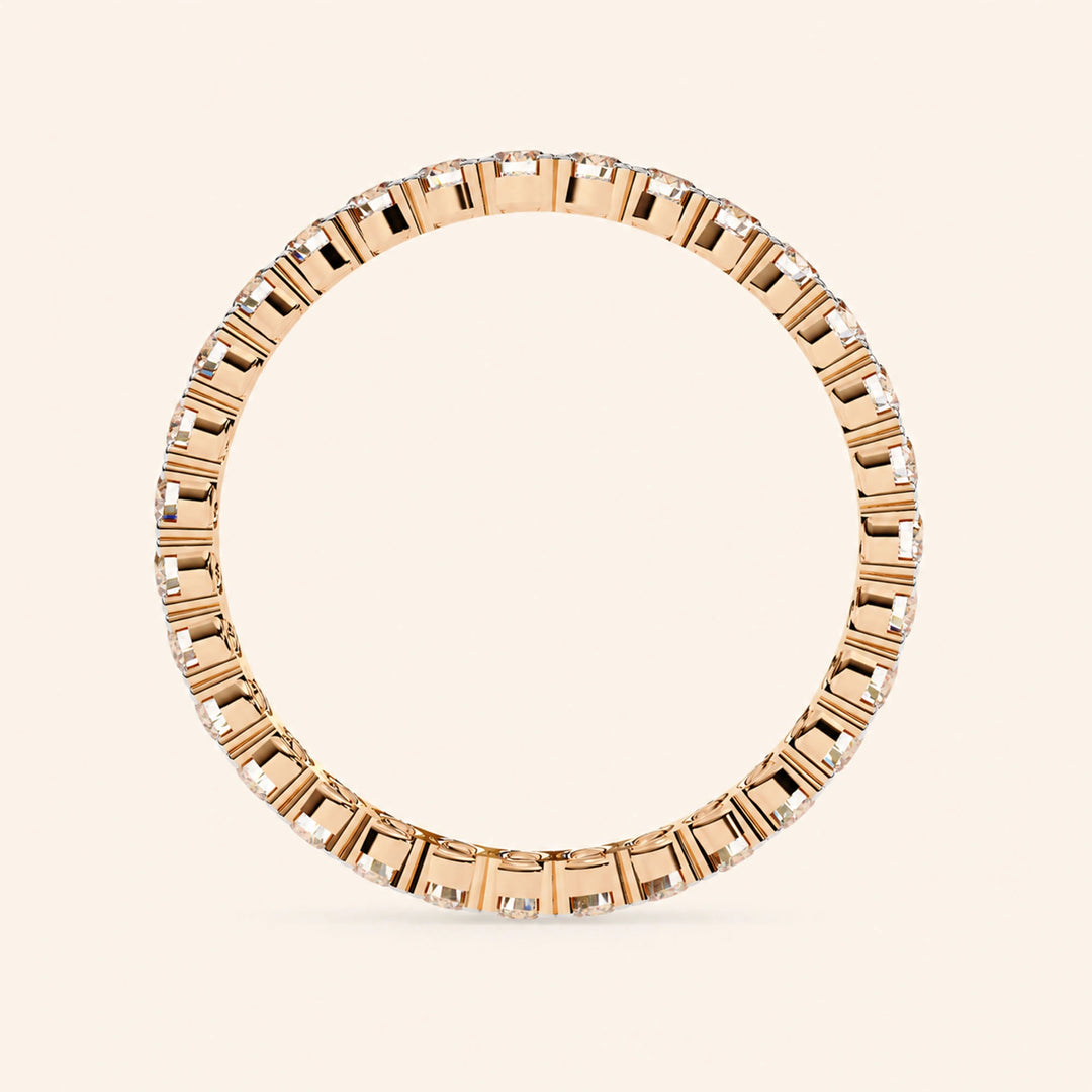 Back View Of Round Shape Eternity Wedding Band