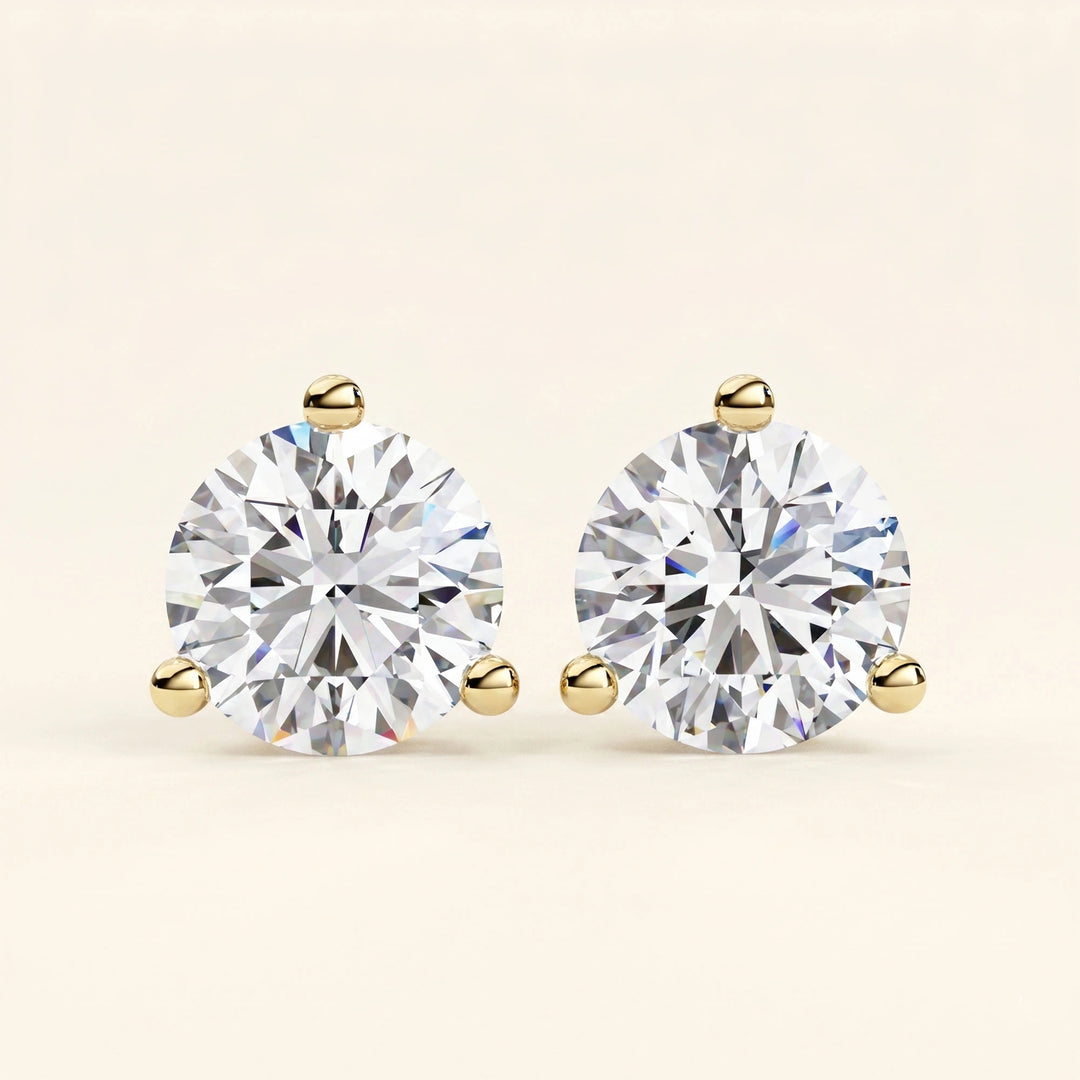 Round Brilliant Stud Earrings