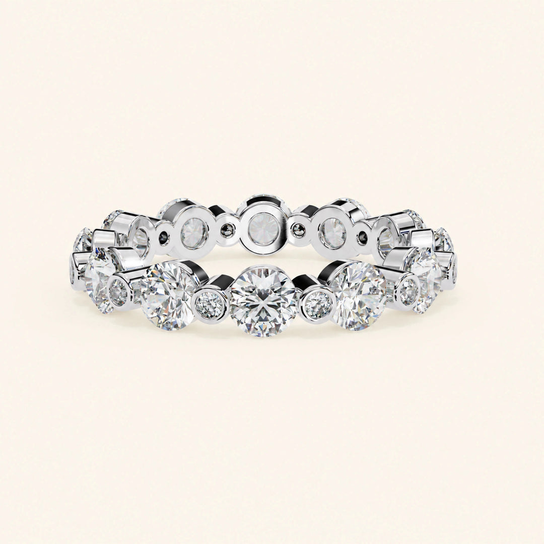 Front View Of Round Cut Eternity Wedding Band