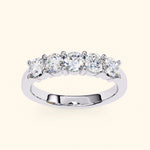 Load image into Gallery viewer, Angle View Of 5 Stone Wedding Band
