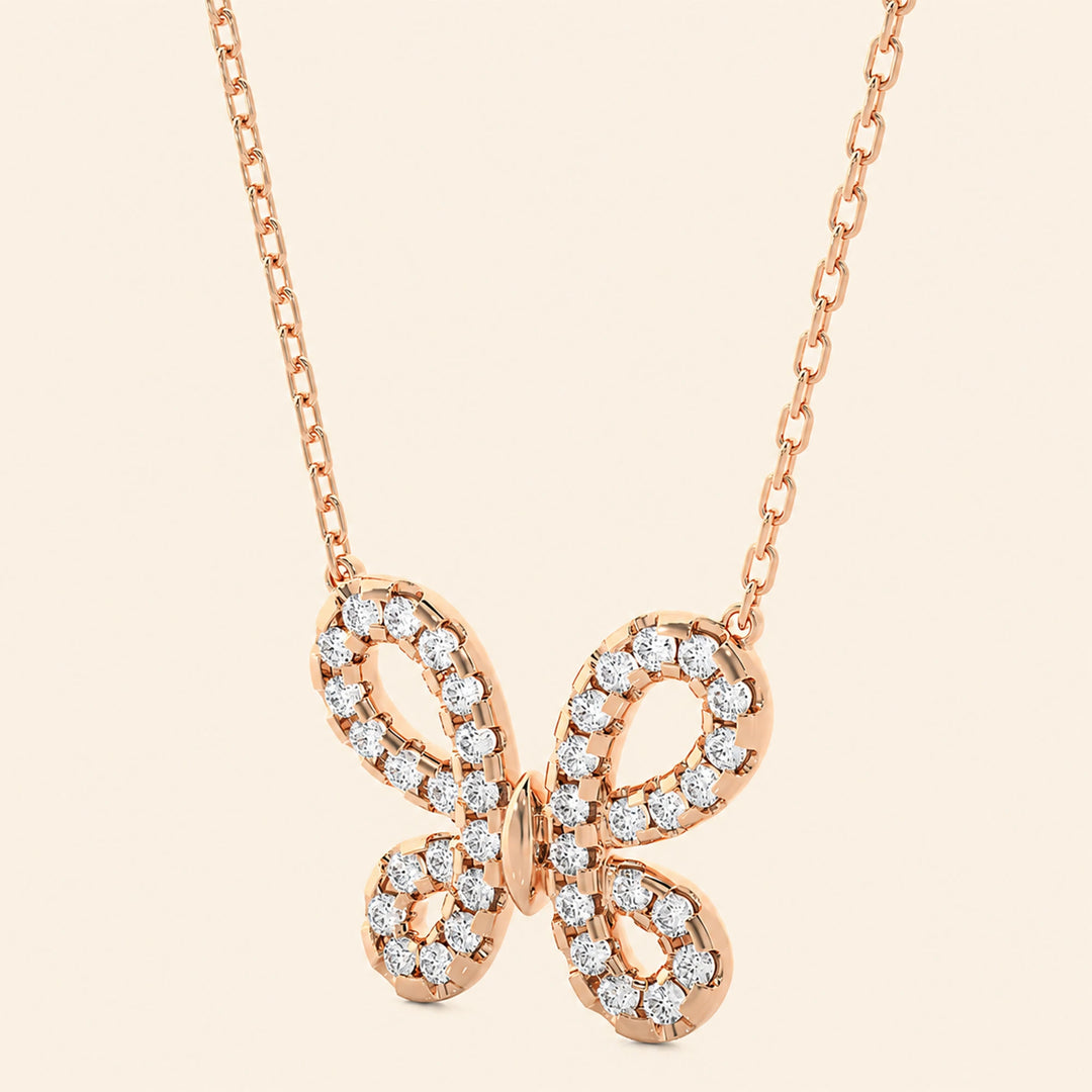 Round Butterfly Necklace