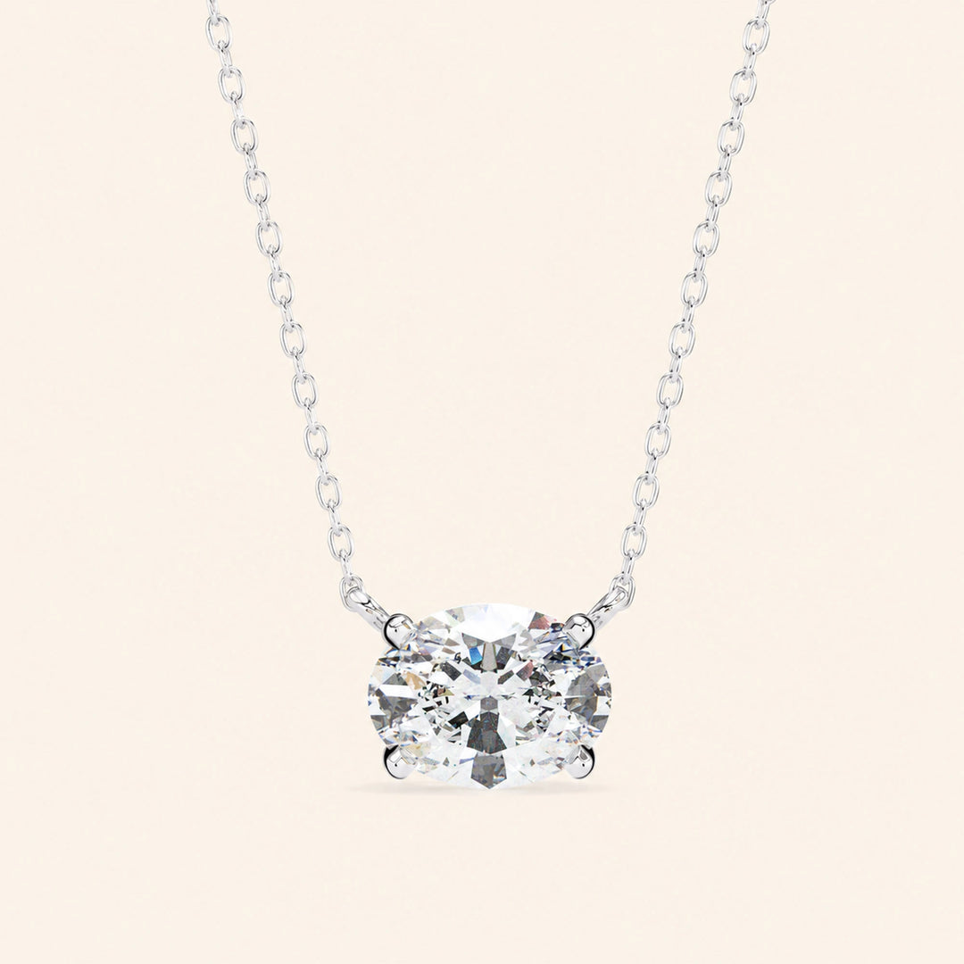 Oval Solitaire Necklace