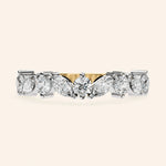 Load image into Gallery viewer, Front View Of Marquise And Round Wedding Band
