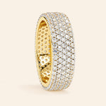 Load image into Gallery viewer, Side View Of Round Cut 5 Row Wedding Band
