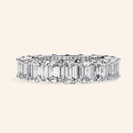 Load image into Gallery viewer, Front View Of Emerald Eternity Wedding Band
