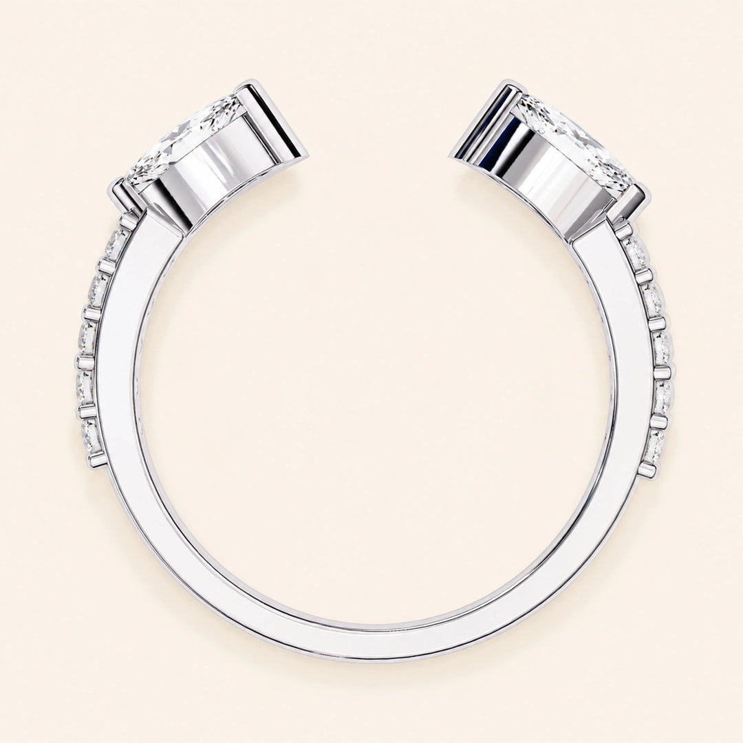 Back View Of Toi Et Moi Wedding Band