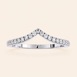 Load image into Gallery viewer, Front View Of Round Cut Curved Wedding Band
