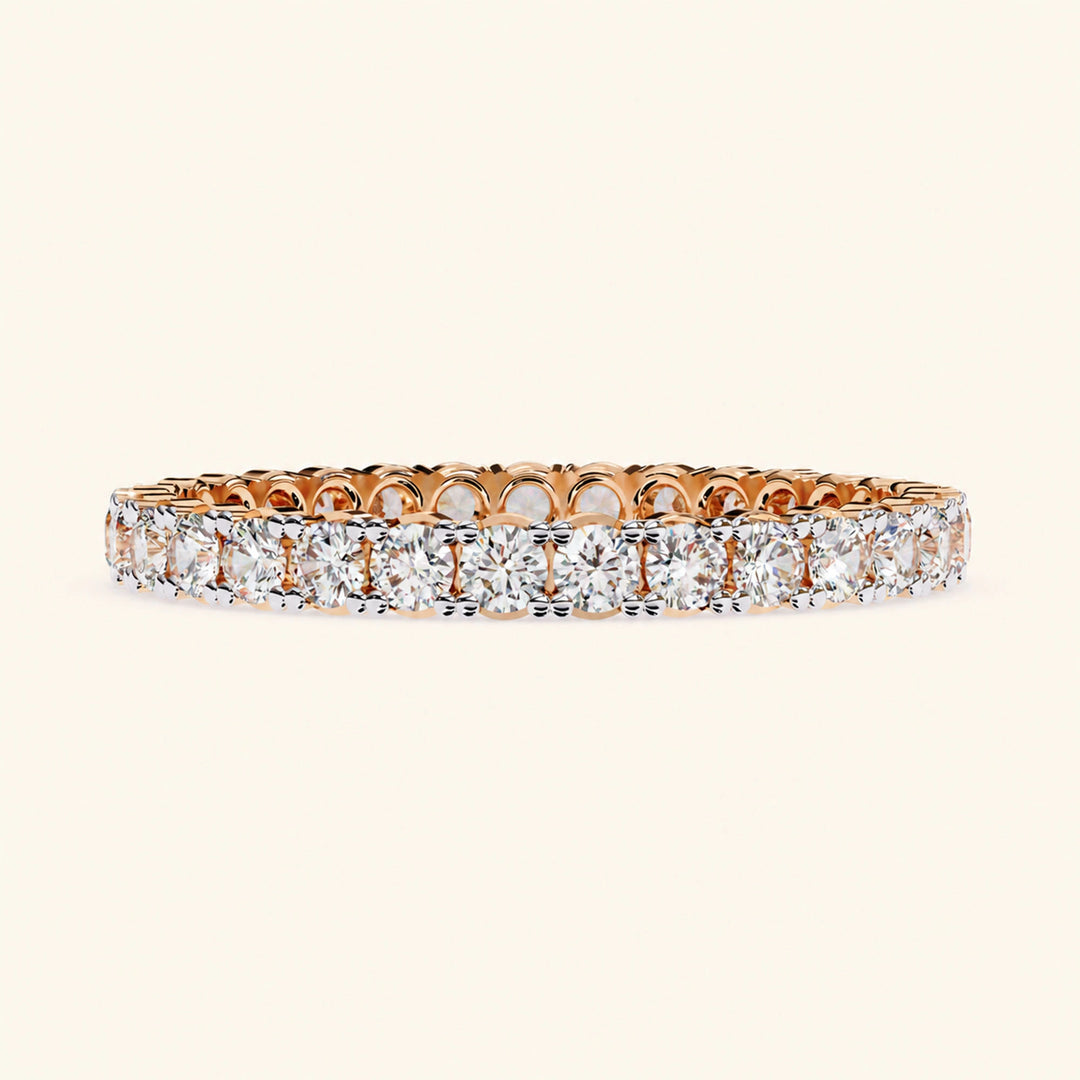 Front View Of Round Shape Eternity Wedding Band
