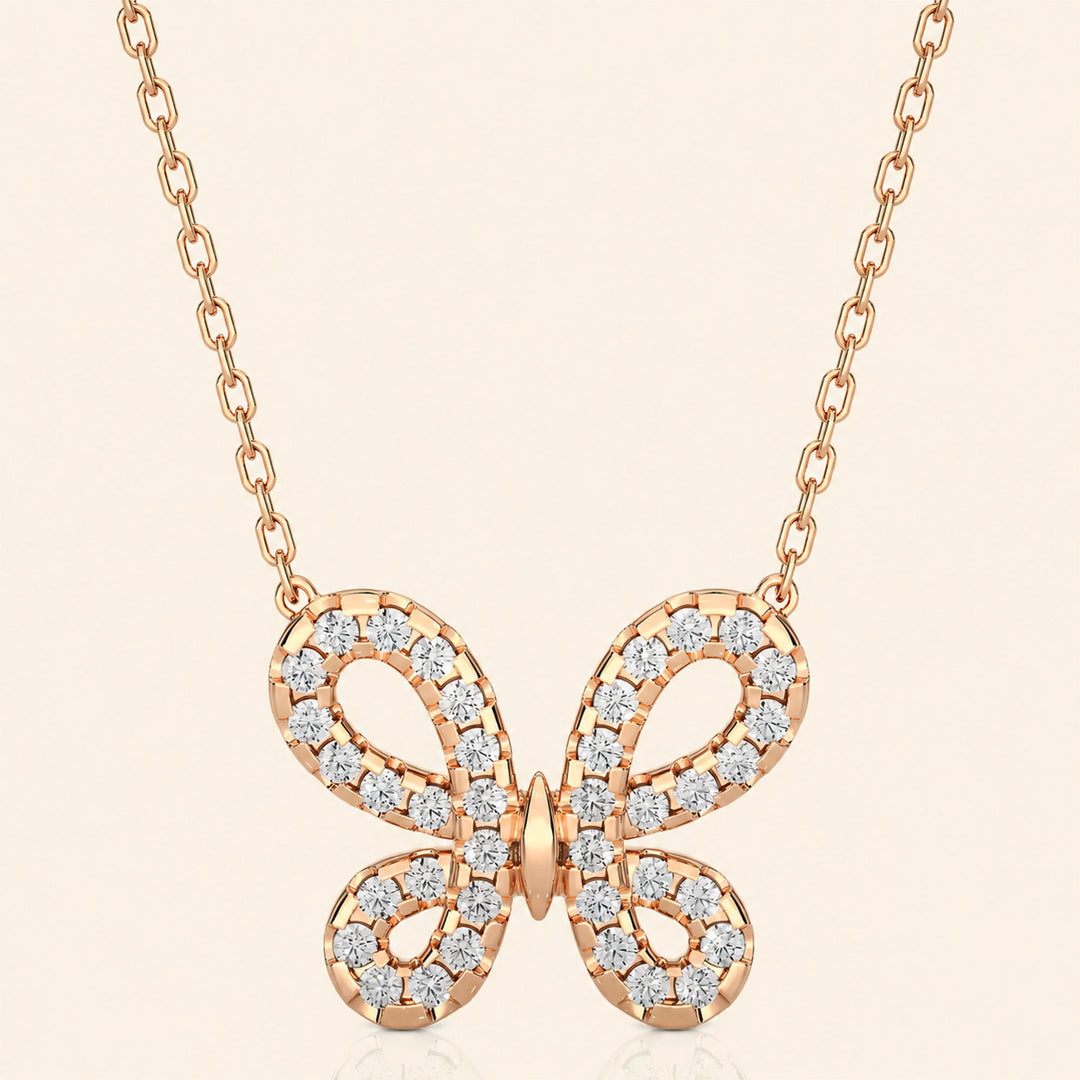 Round Butterfly Necklace