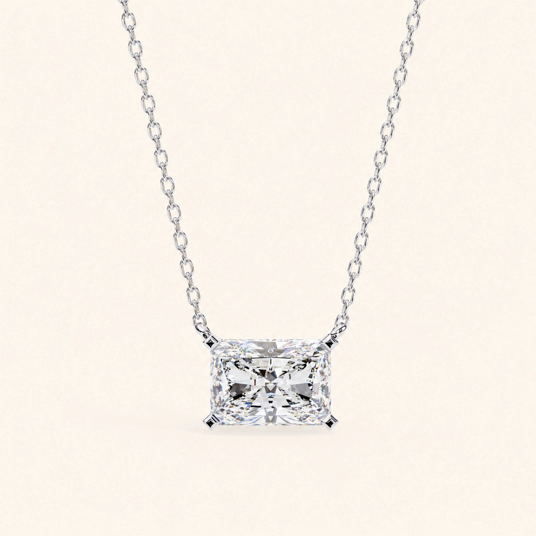Radiant Bezel Set Necklace
