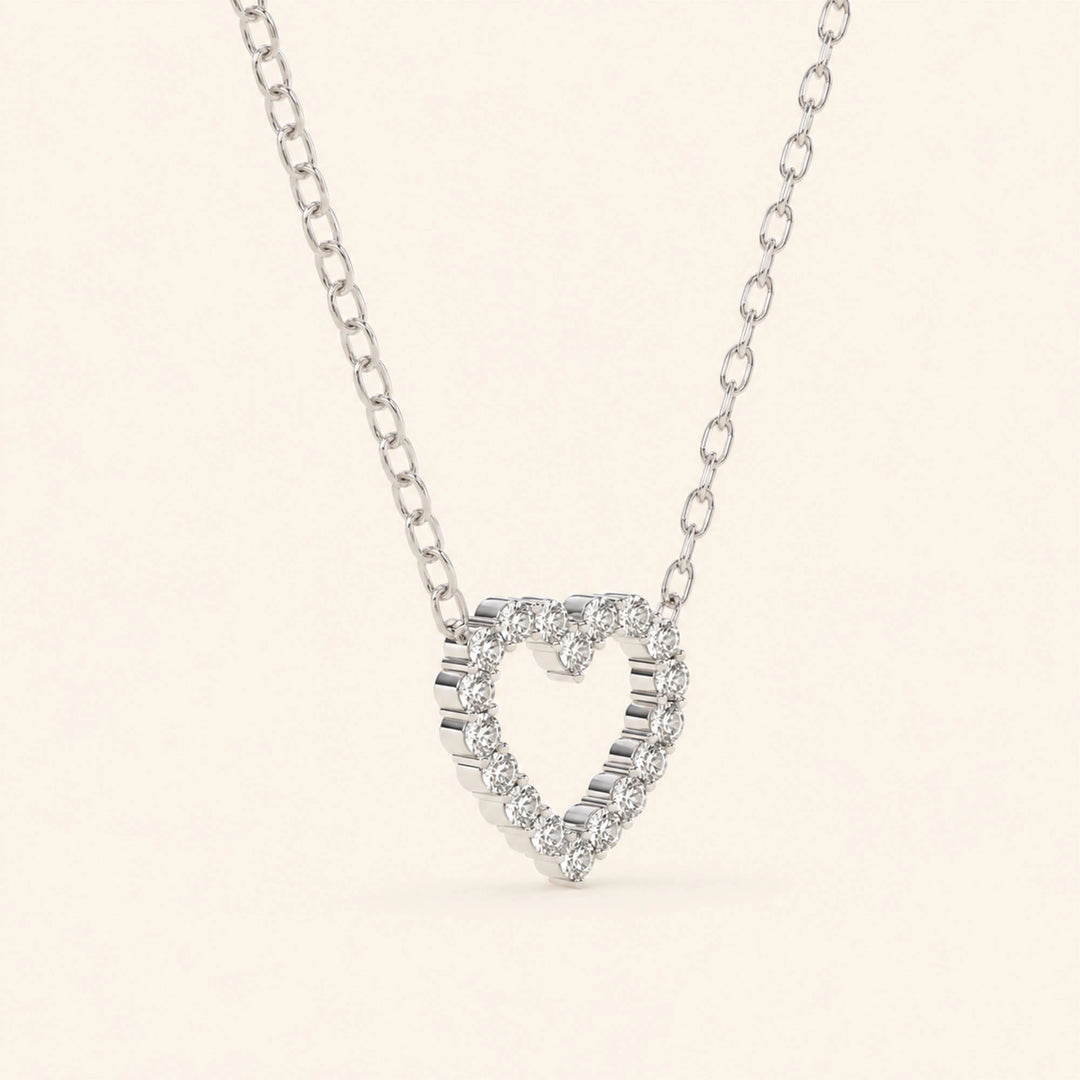 Moissanite Heart Necklace