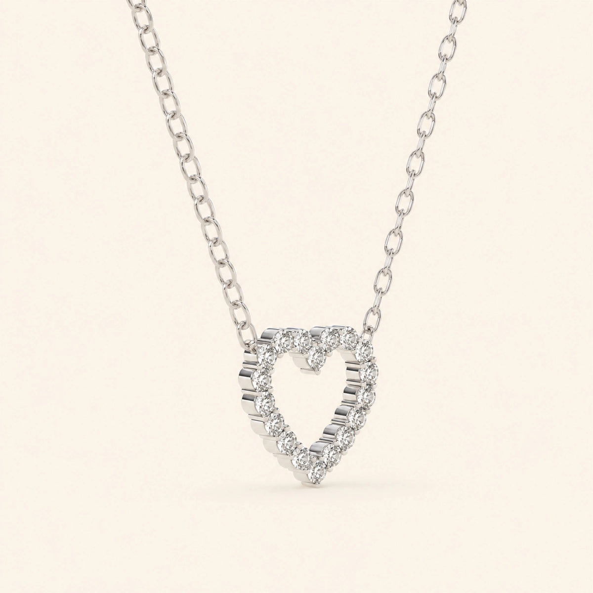 Moissanite heart necklace