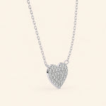 Load image into Gallery viewer, Side Angle View Of Heart Pave Set Necklace
