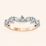 Load image into Gallery viewer, Angle View Of Marquise And Round Wedding Band
