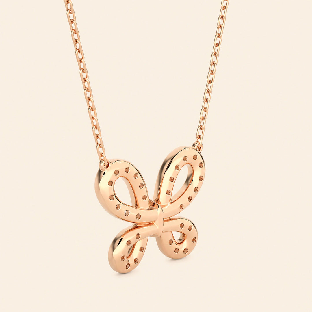Round Butterfly Necklace