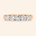 Load image into Gallery viewer, Front View Of 5 Stone Wedding Band
