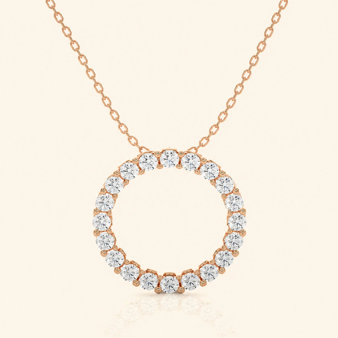 Round Eternity Circle Necklace