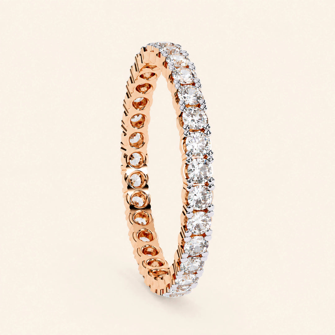 Side View Of Round Shape Eternity Wedding Band
