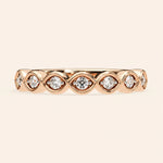 Load image into Gallery viewer, Front View Of Round Shape 7 Stone Wedding Bands
