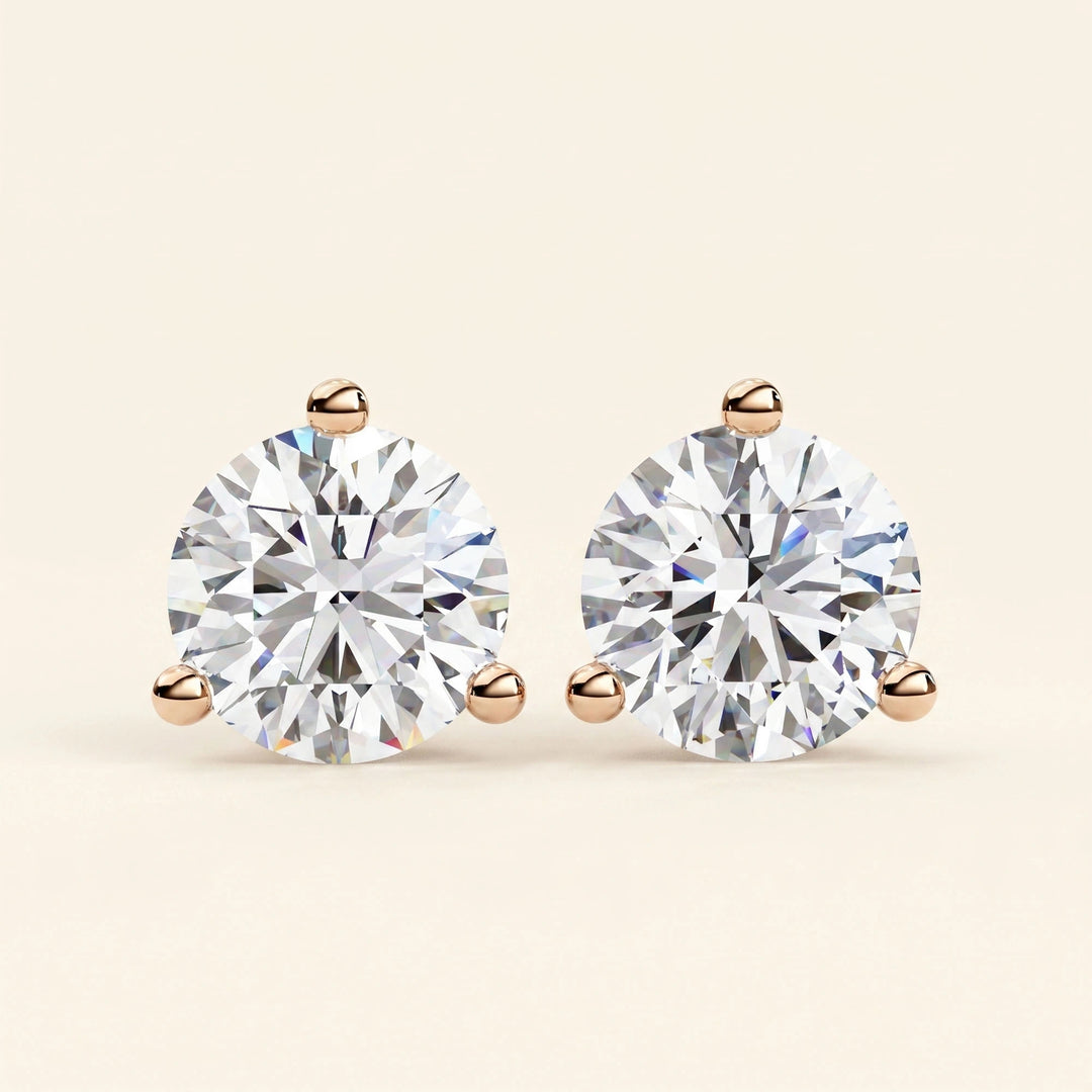 Round Brilliant Stud Earrings
