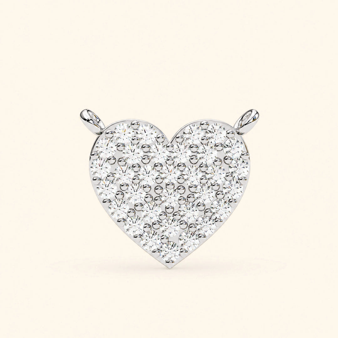 Heart Pave Set Necklace