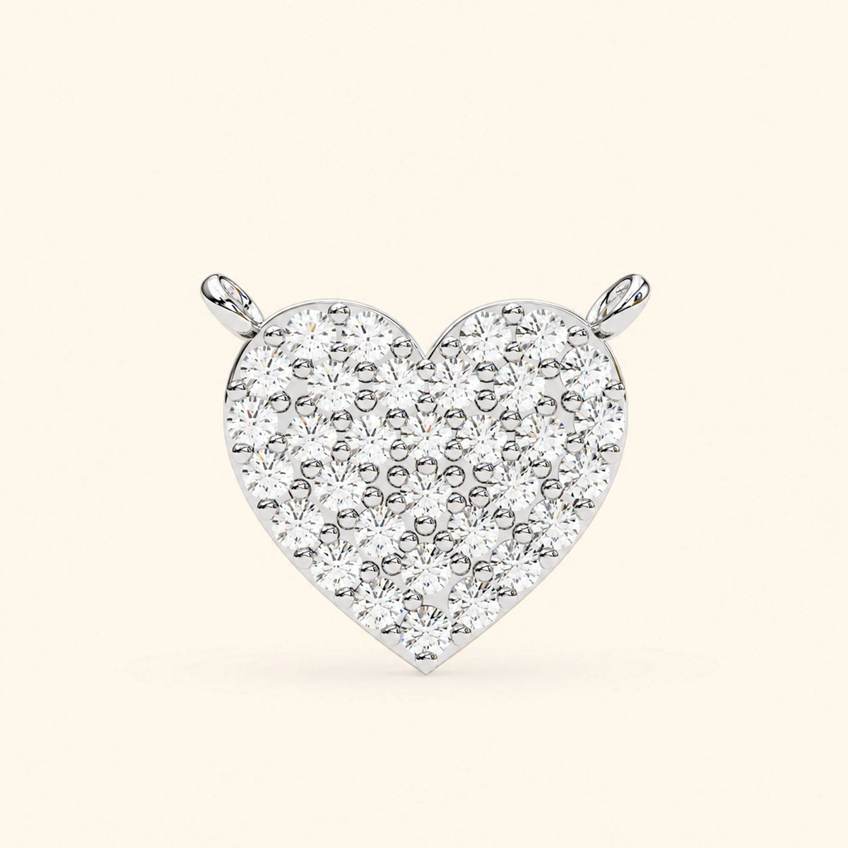 Heart pave set necklace