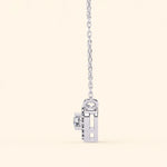 Load image into Gallery viewer, Side View Of Round Heart Halo Necklace

