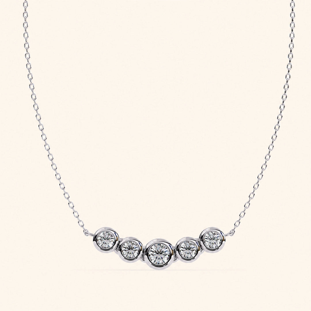 Five Stone Bezel Necklace