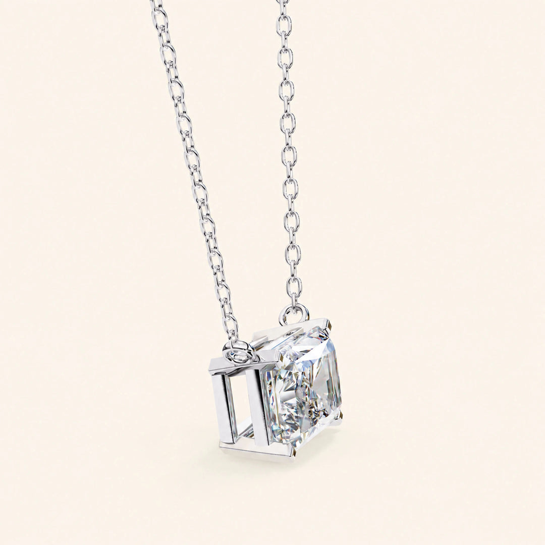 Radiant Bezel Set Necklace