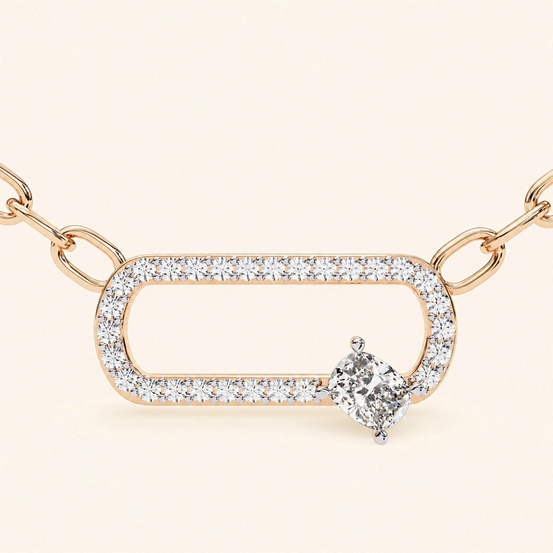 Prong Set Link Necklace