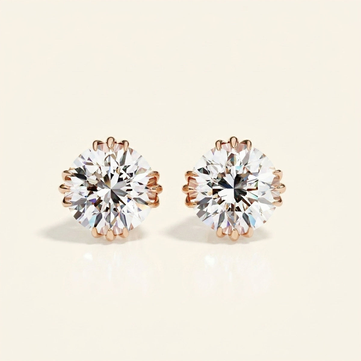 Front  view of vintage stud earrings