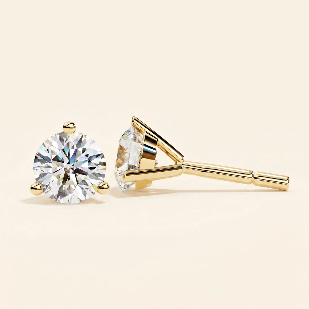 Round Brilliant Stud Earrings