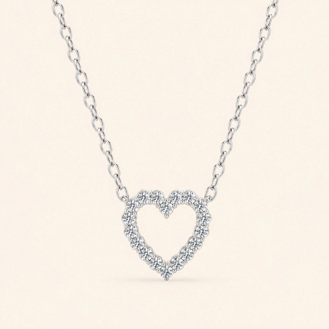 Moissanite Heart Necklace
