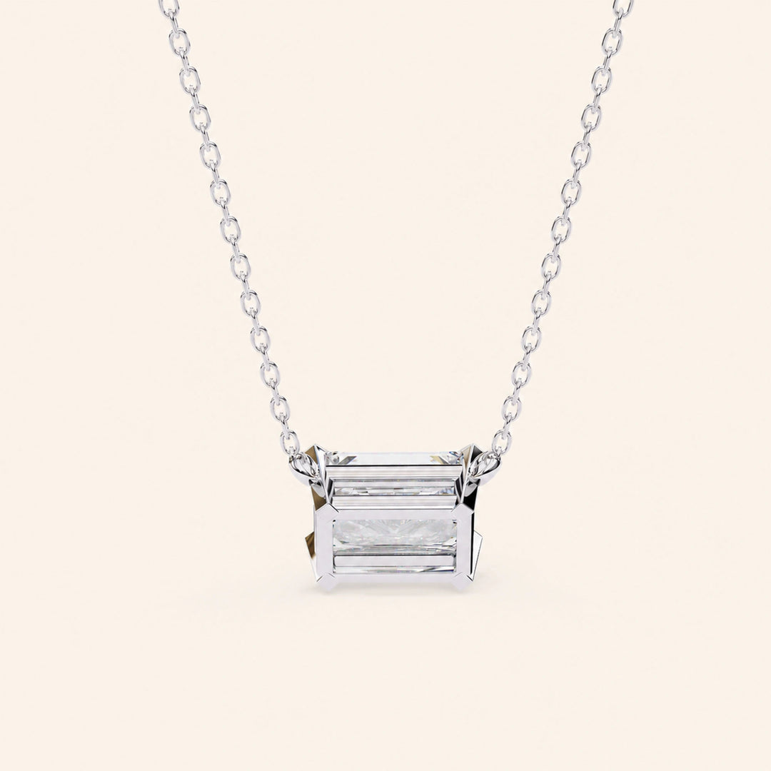 Radiant Bezel Set Necklace