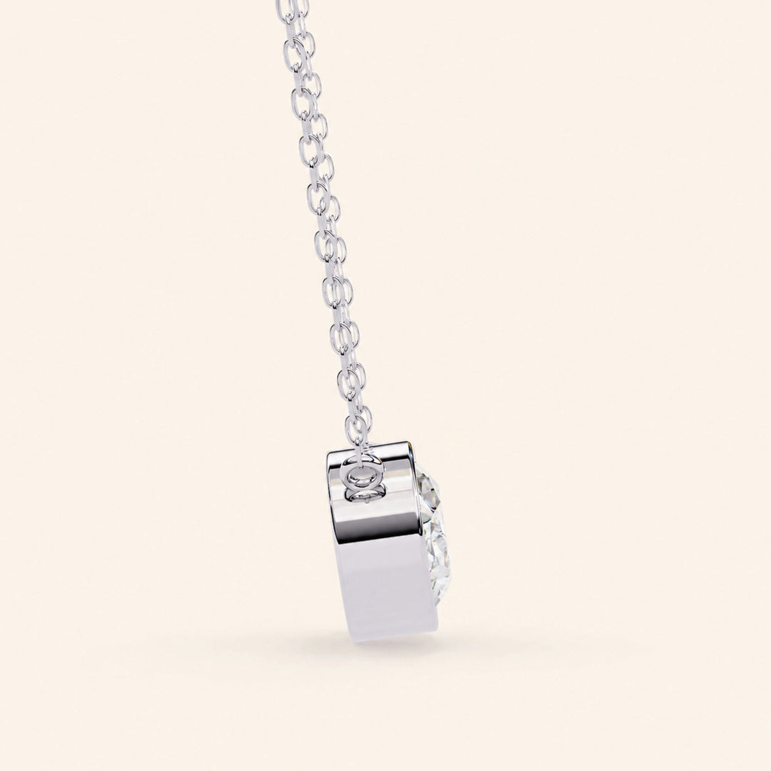Oval Bezel Set Necklace