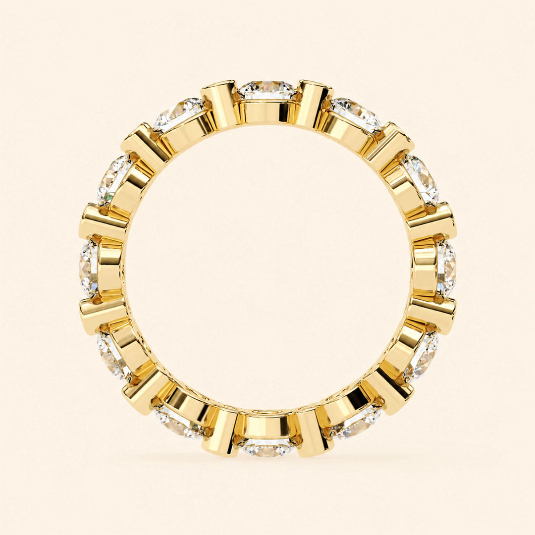 Back View Of Round Cut Eternity Wedding Band