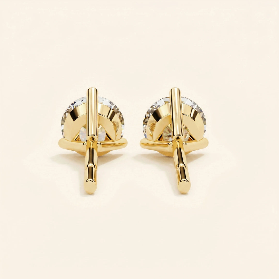 Round Brilliant Stud Earrings