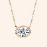Load image into Gallery viewer, Oval Bezel Set Necklace

