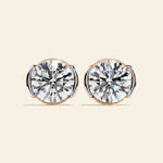 Load image into Gallery viewer, Round Bezel Set Stud Earrings
