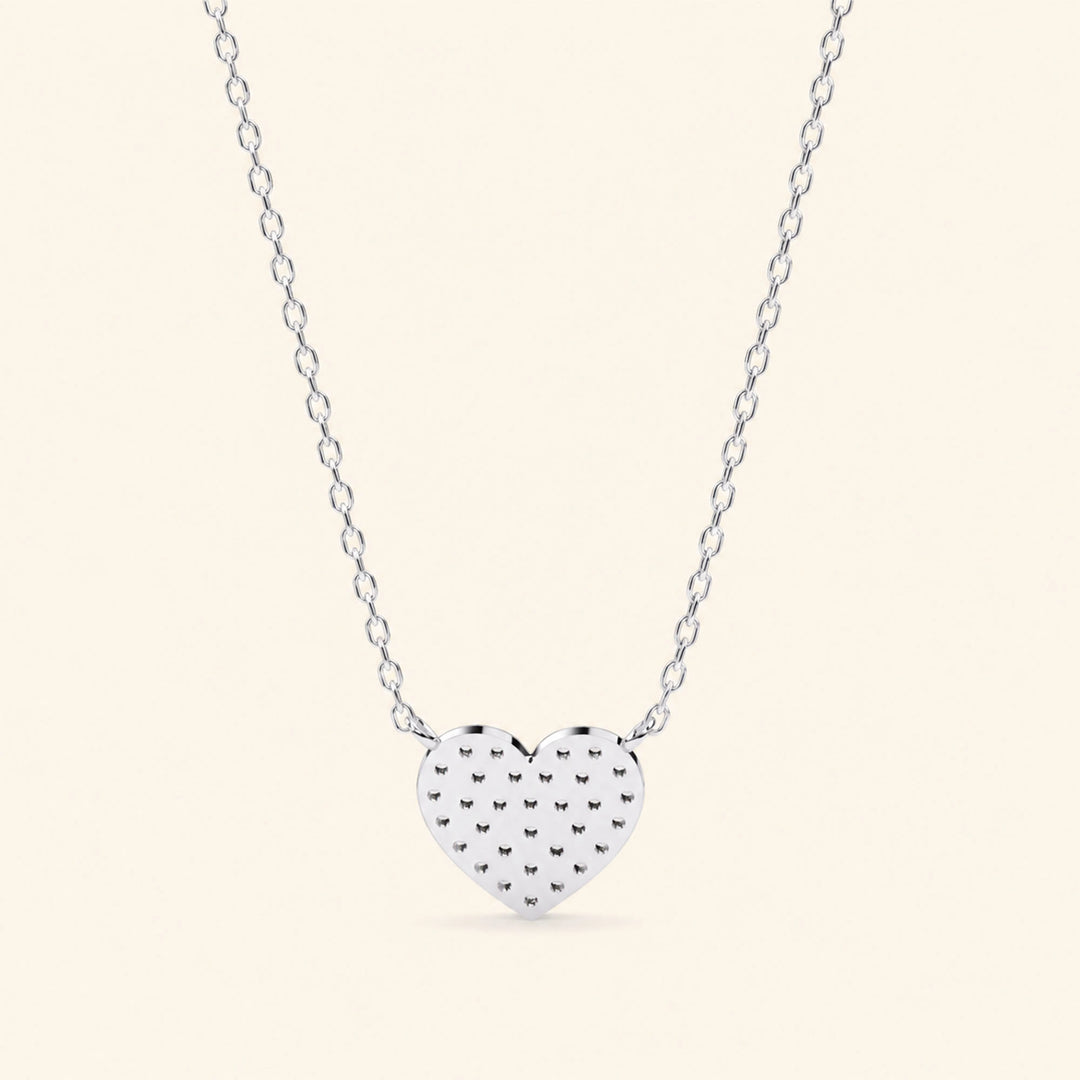 Back View Of Heart Pave Set Necklace