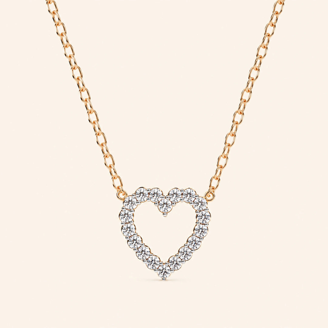 Moissanite Heart Necklace