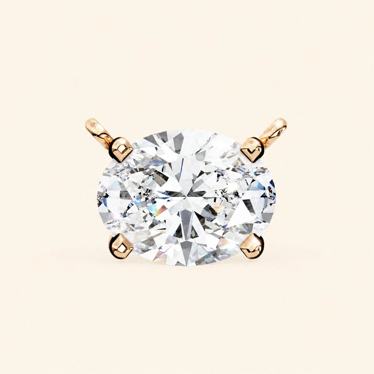 Oval solitaire necklace