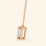 Load image into Gallery viewer, Side View Of Emerald Prong Set Necklace
