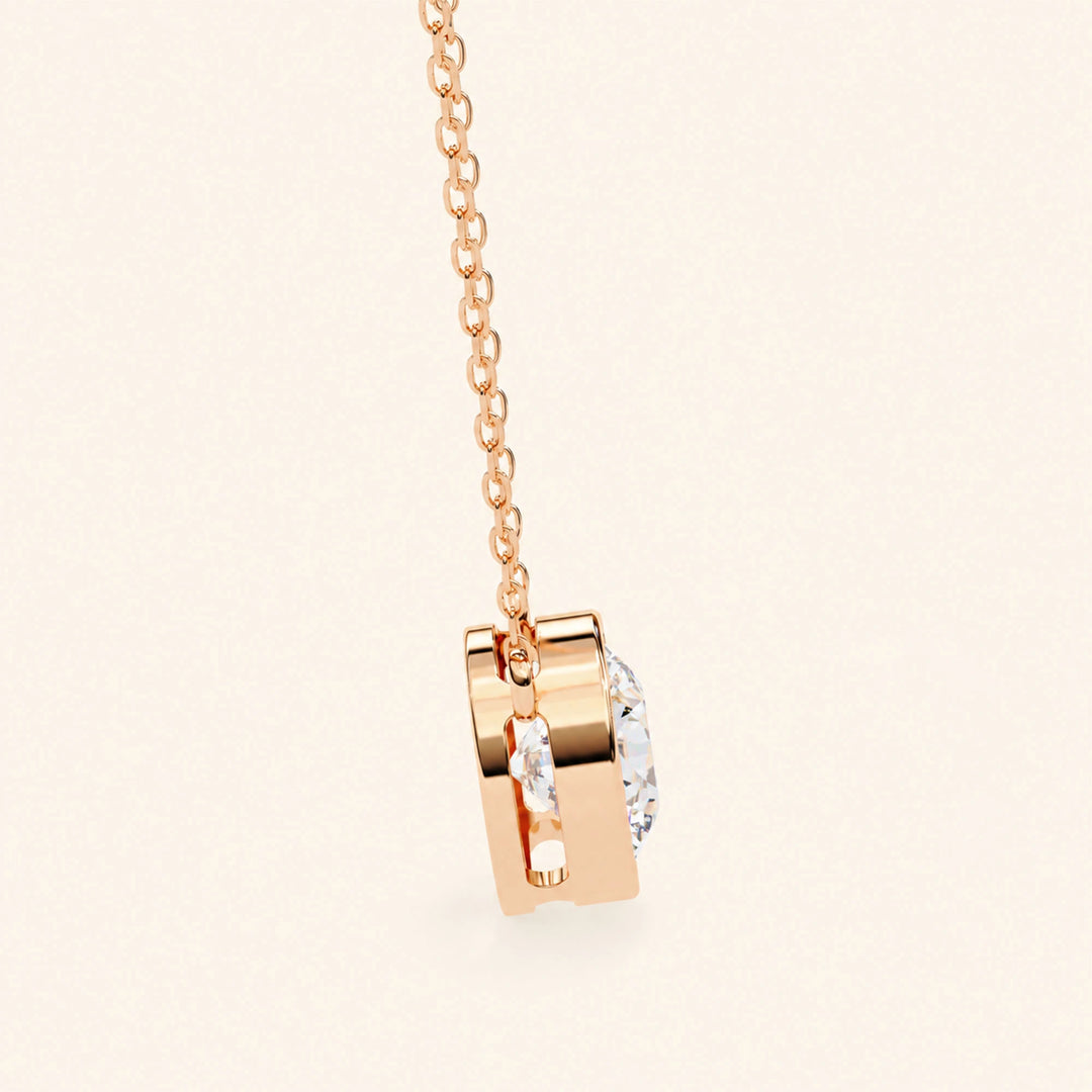 Round Cut Bezel Set Necklace