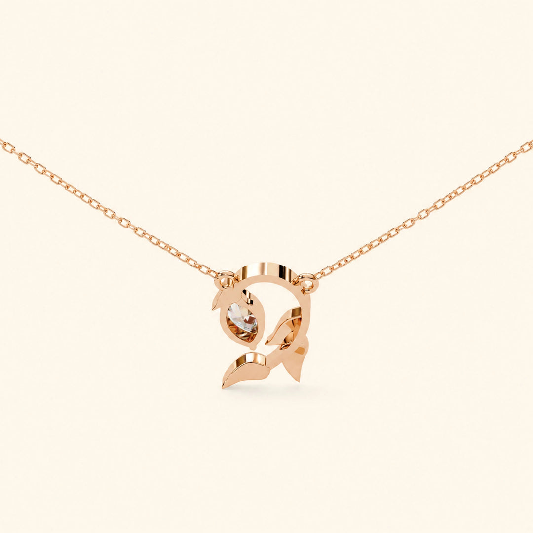 Back View Of Marquise Prong Set Necklace 