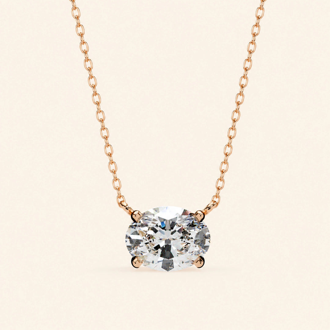 Oval Solitaire Necklace